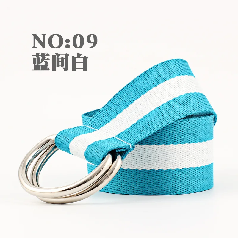 9 NewStripe Высокое качество модные эластичные холщовые ремни для женщин трикотажные пряжки регулируемый ремень мужские холщовые ремни для джинсов - Цвет: 9
