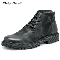 never outdated mens basic daily work boots british retro all match sheep leather trend casual man shoes
