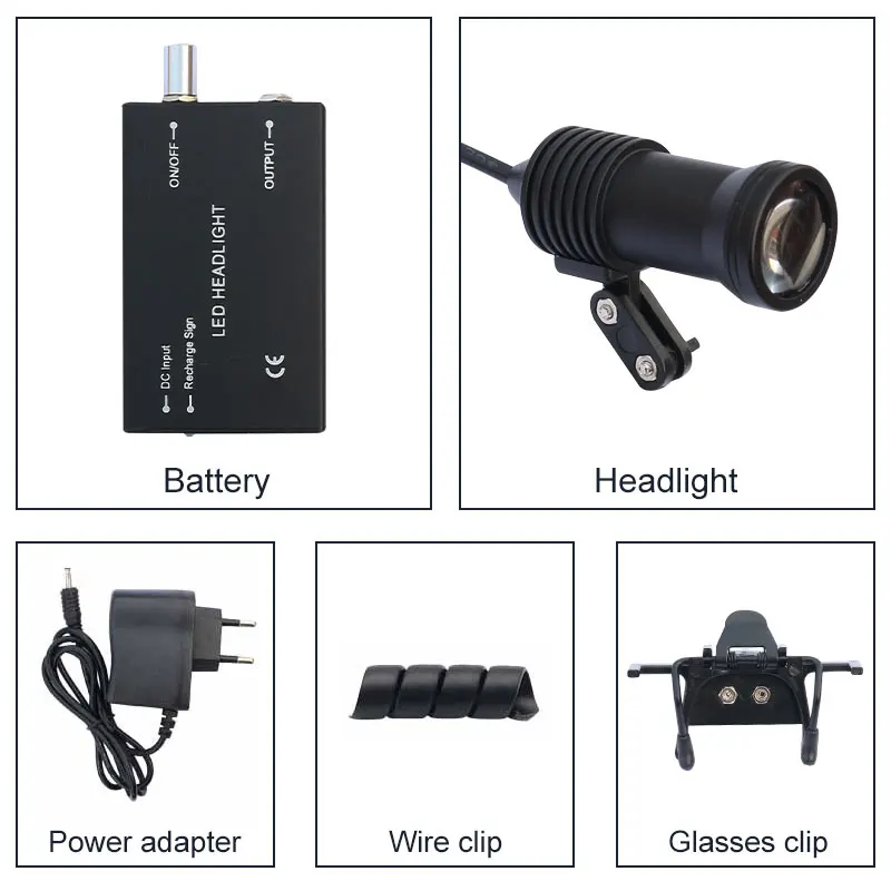 LED Headlight for Dental Loupe Spotlight Illuminator with Glasses Clip Medical Beauty Surgery Oral Cavity Dentist | Инструменты