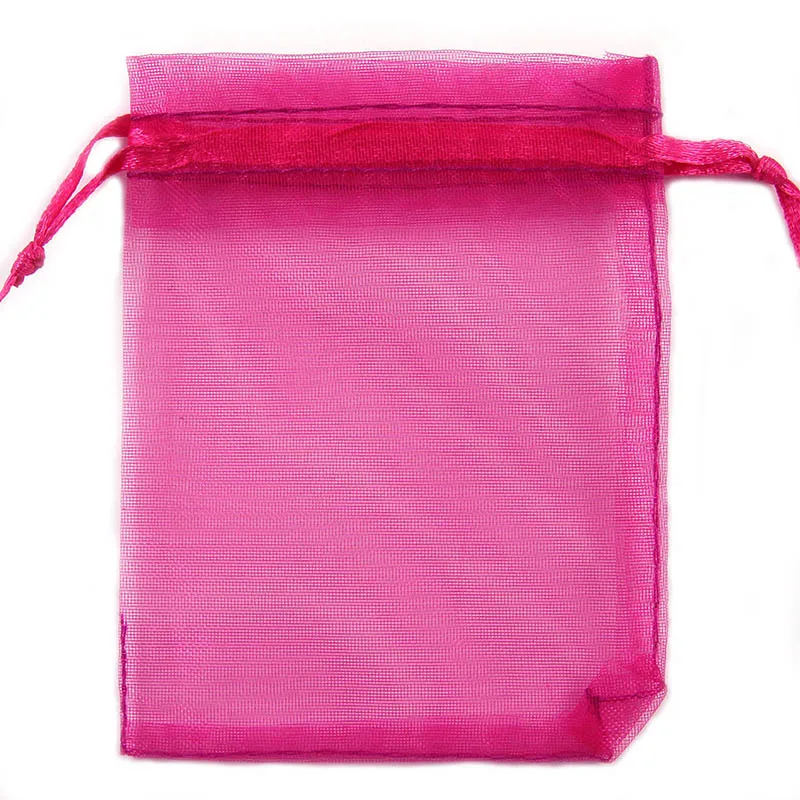 50 PCS rose Red 50 шт., Сумка из органзы для упаковки ювелирных изделий, Подарочная Конфета для свадебной вечеринки, подарочная упаковка, мешочки для сладостей - Цвет: 50 PCS rose Red