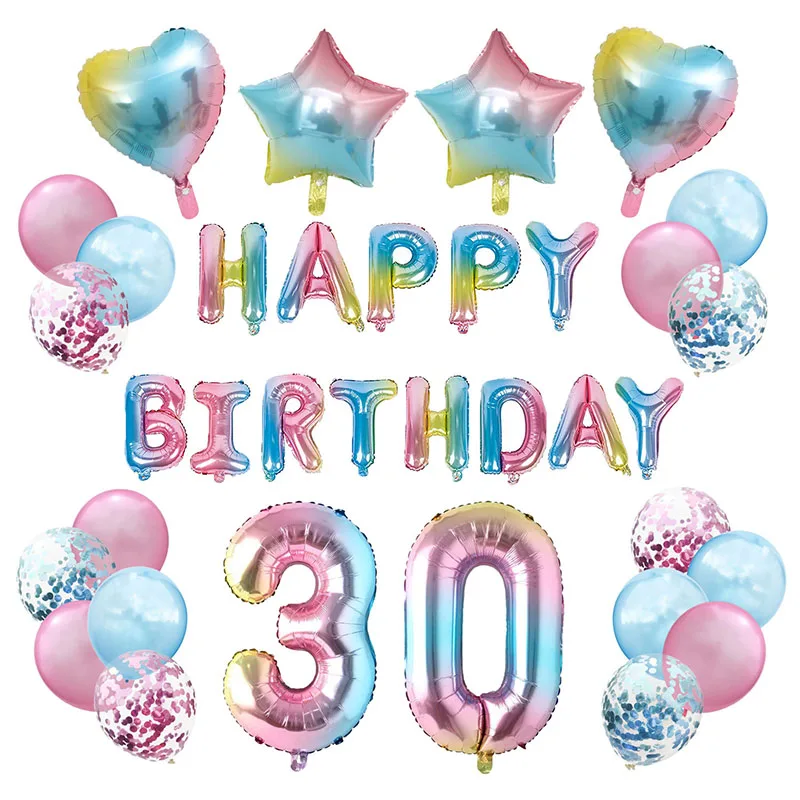

Радуга номер Фольга воздушные шары для свадебного торжества Юбилей День рождения украшения с днем рождения воздушные шары Baby Shower поставки