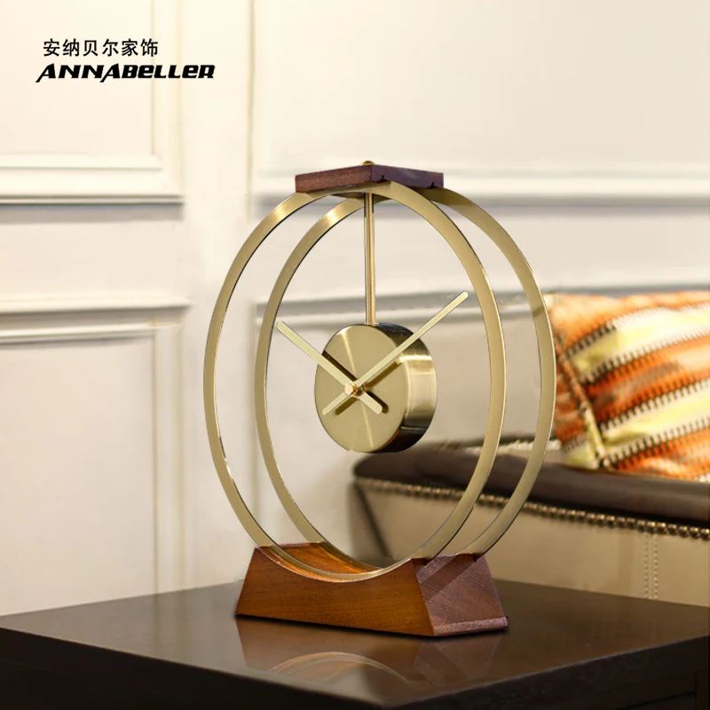 Настольные часы в скандинавском стиле креативные металлические из массива