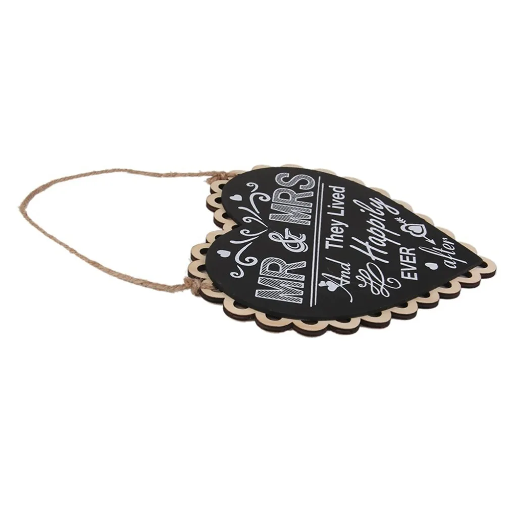 15x18cm Oval Mini Heart Wooden Blackboard Price Tag With String Hanging For Party Wedding Christmas Decoration Wood Supplies |
