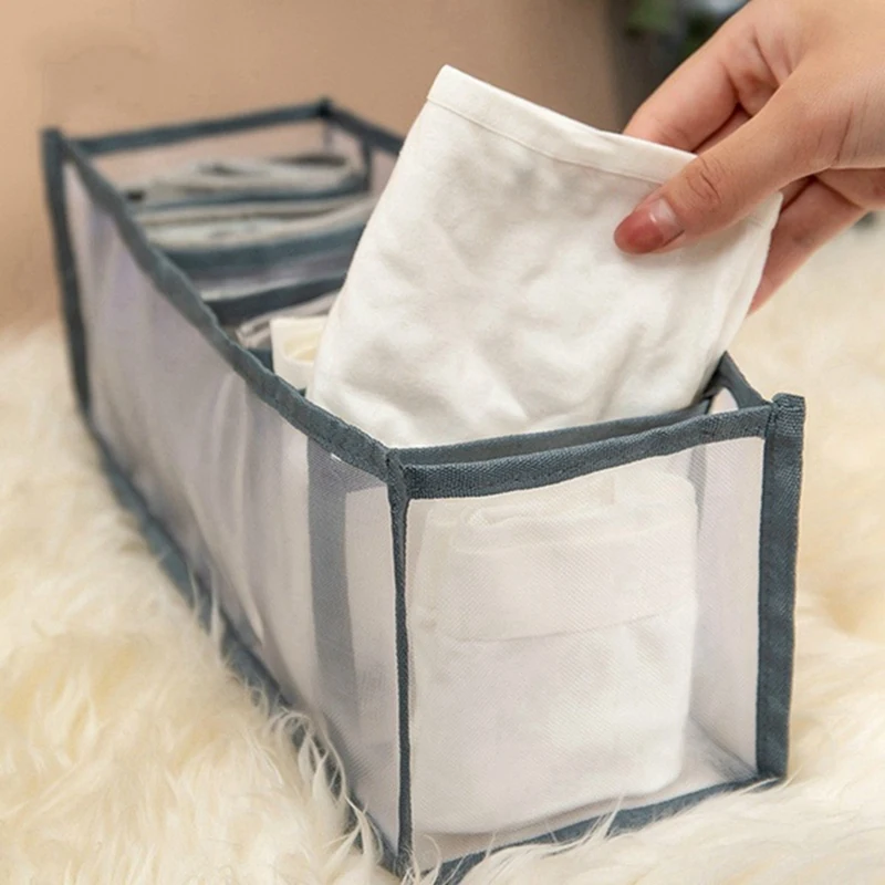 

10KG Wall Mounted Divided Rice and Cereal Dispenser with 3Pcs Underwear Bra Socks Panty Storage Boxes Grey
