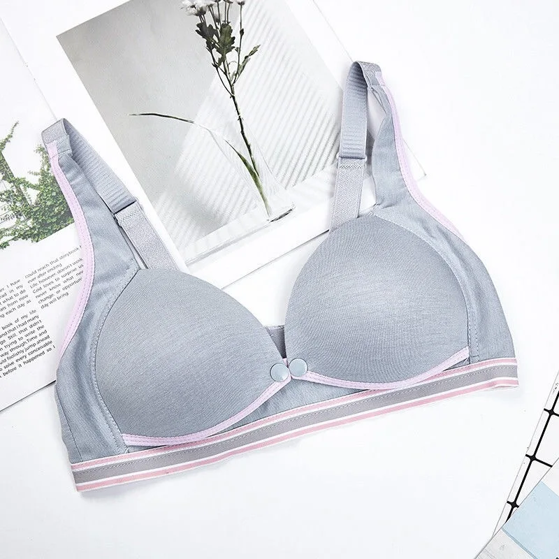 Nursing underwear Female bra Pregnancy Anti-sag Breast-feeding Ultra-thin Summer Cotton Gathering Without steel rings Bra | Мать и