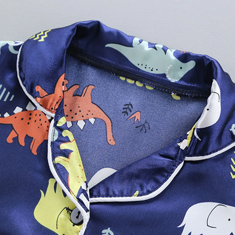 

Children's Pajamas Sets Dinosaur Print Pajamas Baby Boys Girls Clothing Sets Homewear Short Sleeve Blouse Tops+Shorts Sleepwears