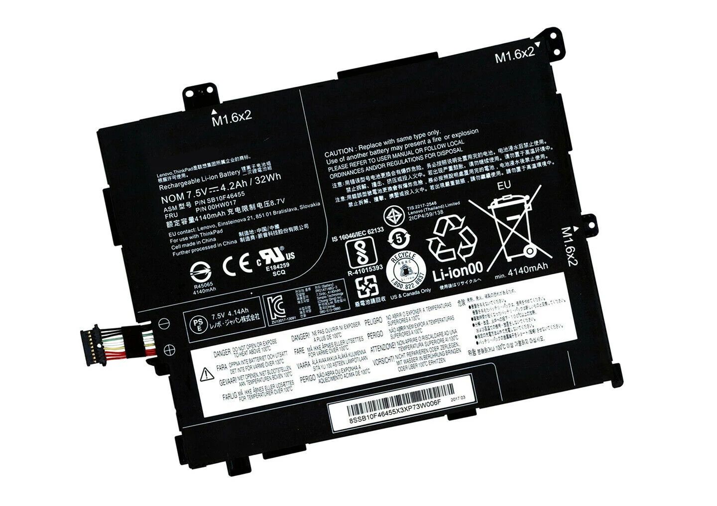 

7.6V 32WH Original Laptop Battery 00HW016 SB10F46454 SB10F46455 SB10F46456 For Lenovo ThinkPad 10 2 00HW017 00HW018 SB10F46457