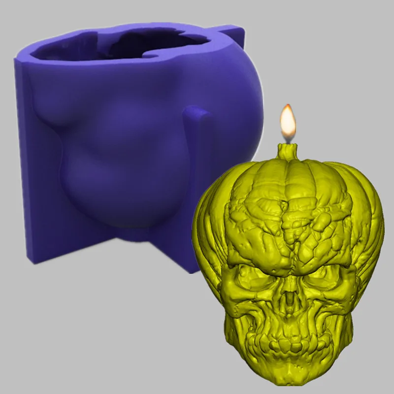

Pumpkin skull Candle silicone Mold Halloween skull mold Gypsum mould for home decoration Chocolate soap mould Halloween Gift