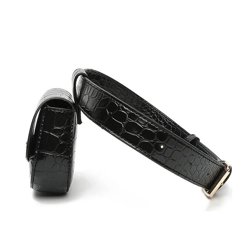 Модные кожаные женские поясные сумки новые с крокодиловым узором съемные