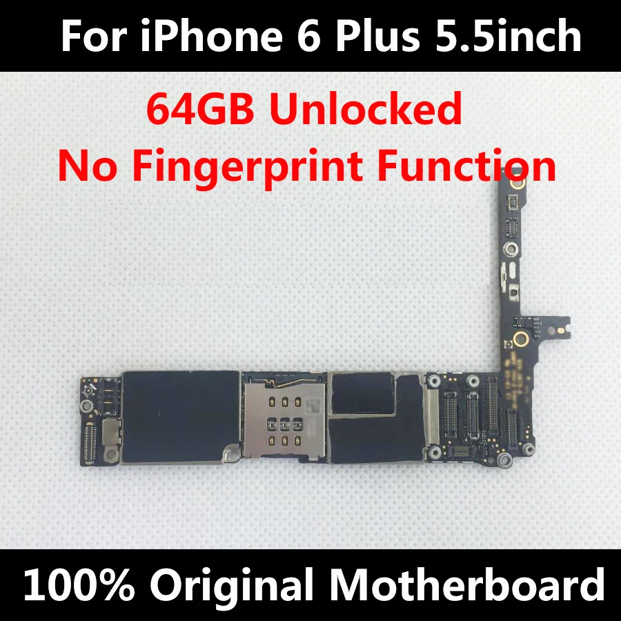 64 ГБ оригинальная материнская плата для iPhone 6 Plus 5,5 дюймов разблокированная материнская плата без отпечатков пальцев