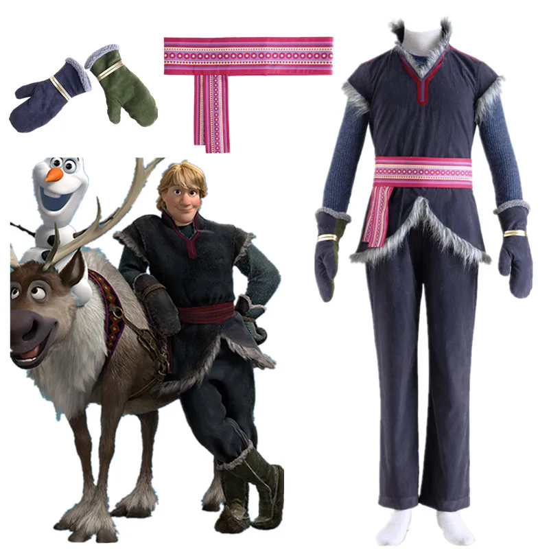 Косплей Холодное сердце Кристофф одежда для фермера костюм на Хэллоуин