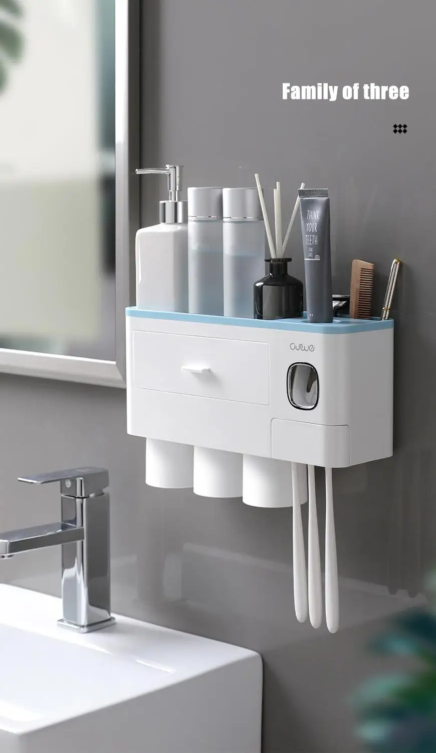 

Automatic Toothpaste Dispenser Toothpaste Squeezer Wall Mount Storage Rack Toothbrush Holder With Cup Bathroom Accessories Set