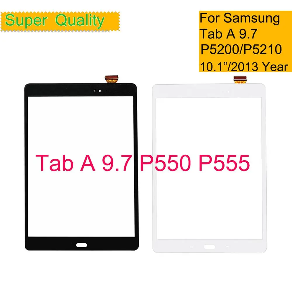 Tela de Toque 10 para Samsung Galaxy Tab a 9.7 P550 P555 Tela Digitalizadora para Computador de Mão Vidro Frontal Painéis e LCDs p/ tablet