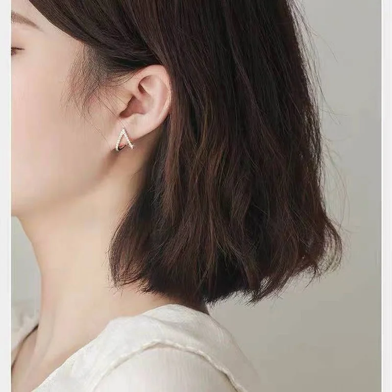 

Love Stud Earrings Women's Sterling Silver 2021 New Trendy Simple and Compact Cold Wind Korean Temperament Jewelry Wholesale