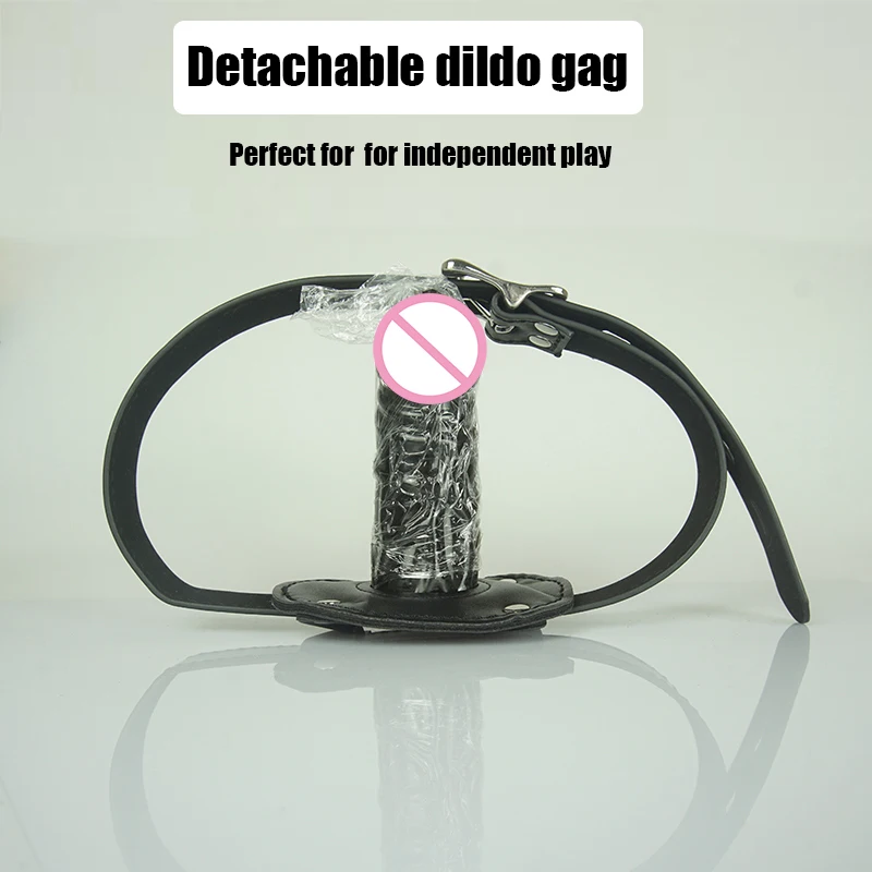 Кожаный SM-капюшон для секса маска БДСМ съемный дилдо с шариком повязка на глаза