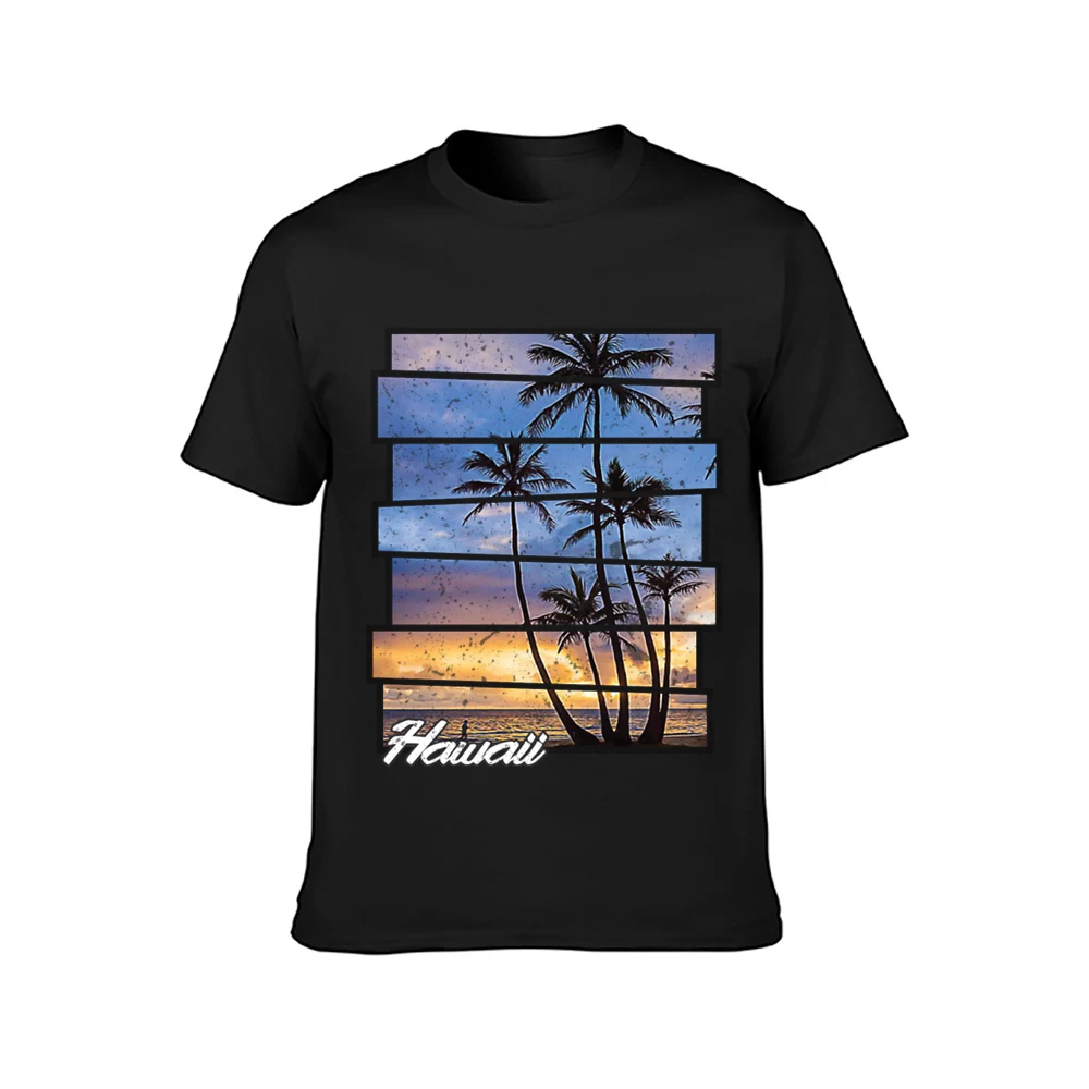 Гавайский пляж гавайский закат ретро фото остров футболка Create размера плюс 5xl
