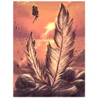 Алмазная 5D картина с перьями jidiygift, алмазная вышивка, пейзаж стразы, мозаика, украшение для дома