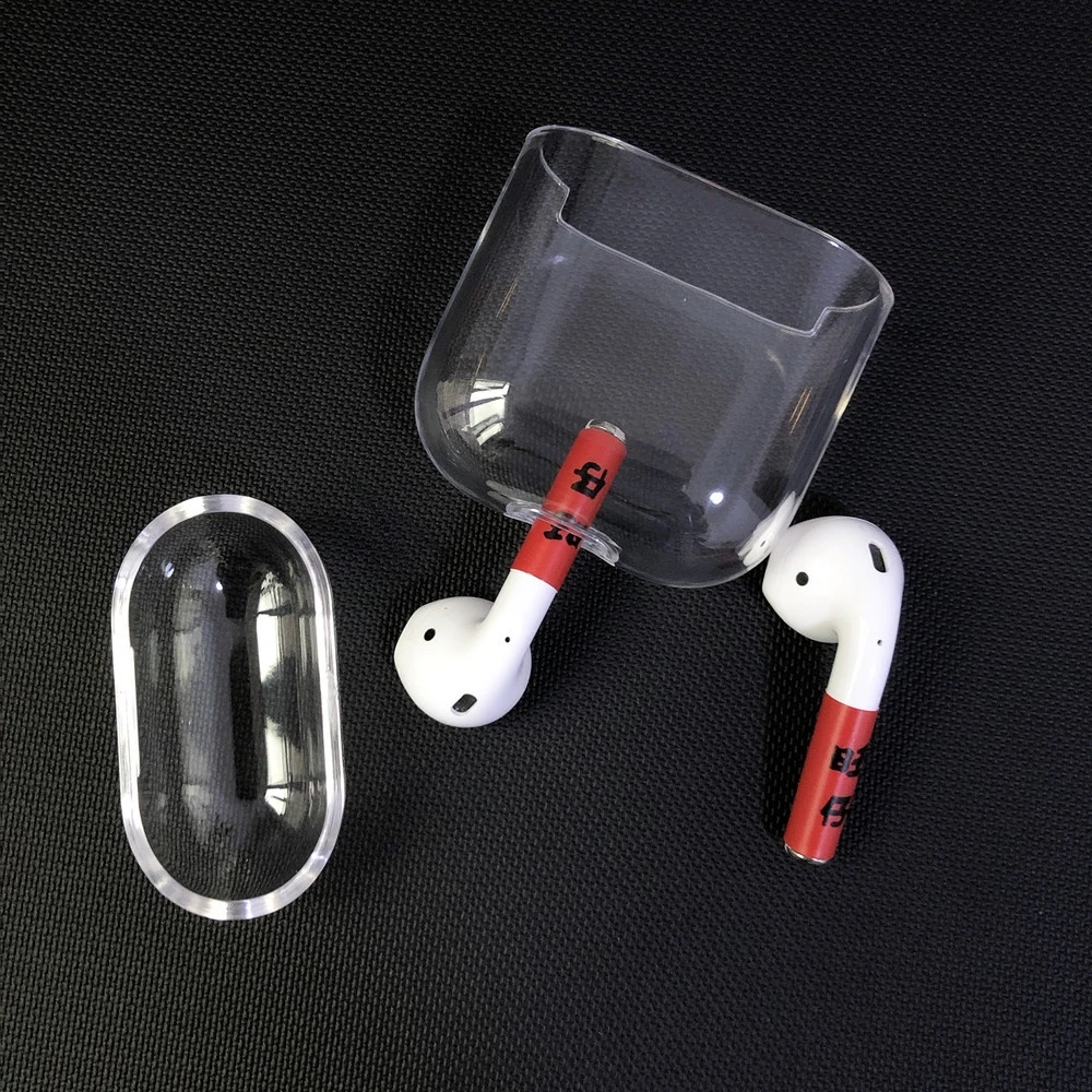 Прозрачный чехол для беспроводных наушников Apple AirPods 1 2 Жесткий Чехол ПК