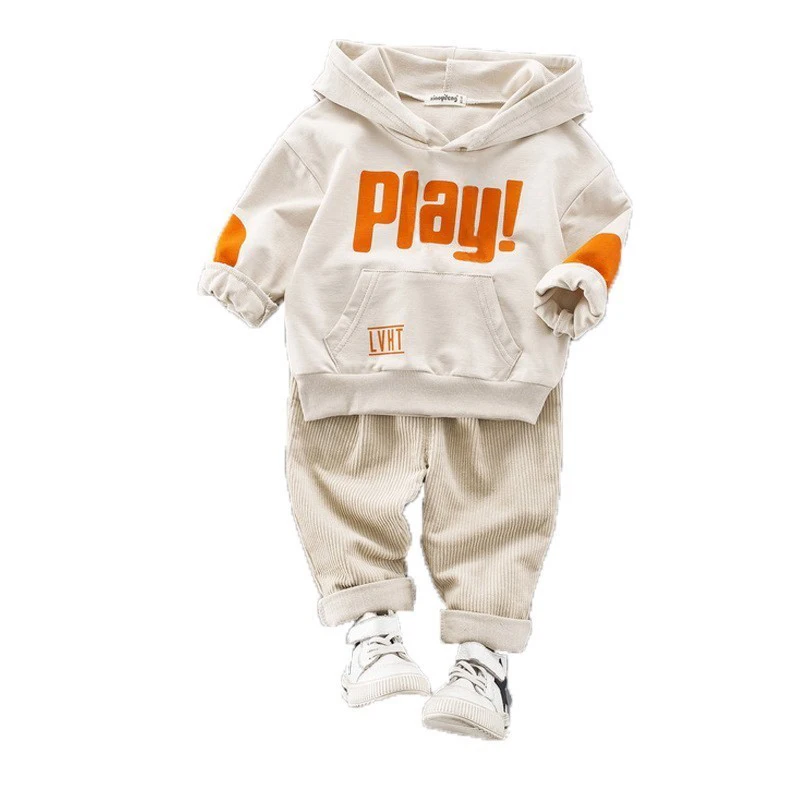 2020 Spring New Cotton Clothes Baby Girls Boys Sports Kids Hooded T Shirt Pants 2pcs/Sets Children Casual Suits Tracksuits | Детская