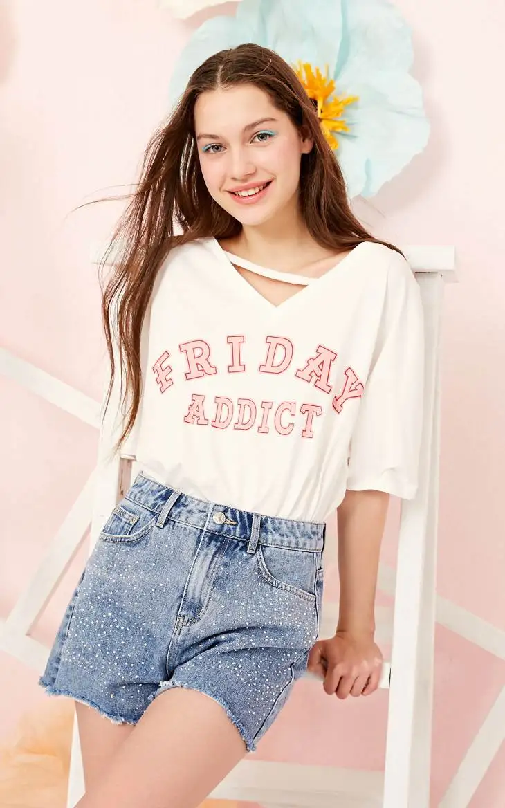 Женская футболка с v-образным вырезом и буквенным принтом Vero Moda | 3191T1505