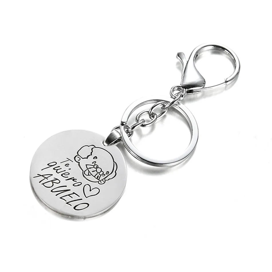

New Fashion lovely Grandmother "te quiero love abuelo abuela" Grandfather Grandmother Couple Keychain Keyring Gift
