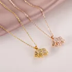 Цепочка с подвеской в виде слона из нержавеющей стали с кристаллами