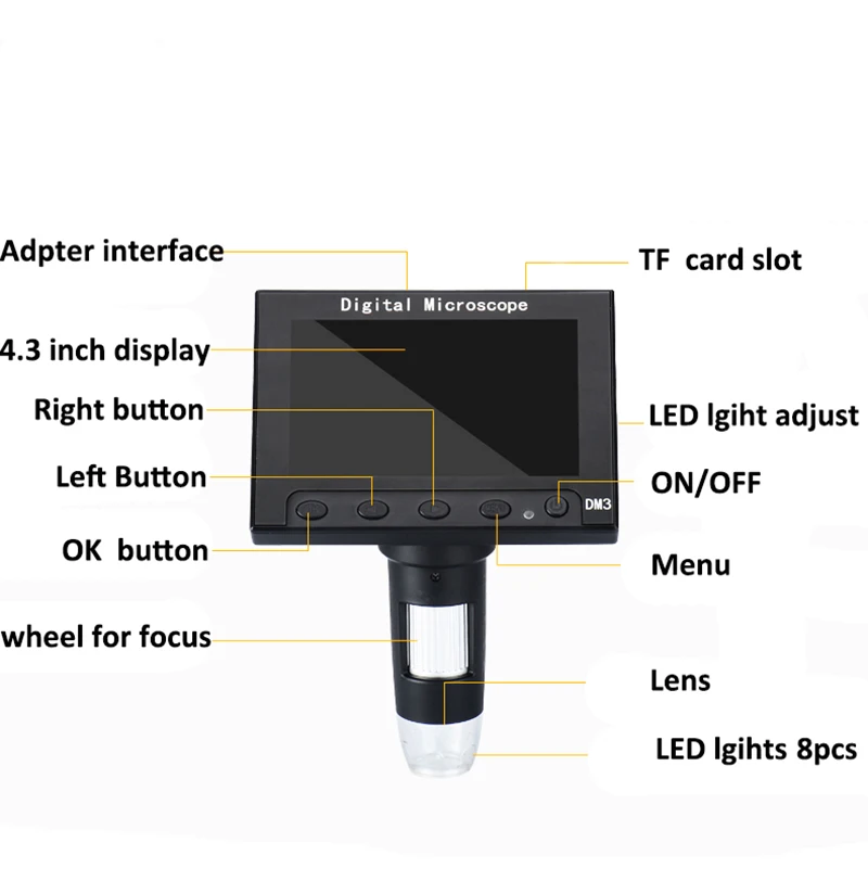 Цифровой USB микроскоп 1000X портативный электронный видеомикроскоп для пайки
