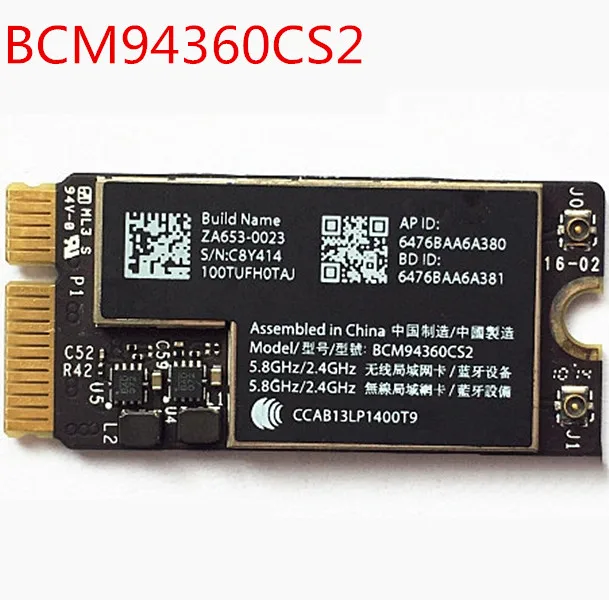BCM94360CS2 Беспроводная AC WIFI Bluetooth BT 4 0 аэропорт 802.11ac карта для Macbook Air 11 &quotA1465 13&quot A1466