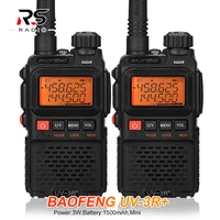 2pcs baofeng uv 3r plus mini walkie talkie radio uhf vhf ham cb radio station wireless hf transceiver uv3r pmr 446 transmitter