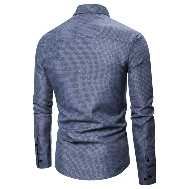 Мужская рубашка в клетку 100% хлопок 2019 Весна Осень Повседневная с длинными