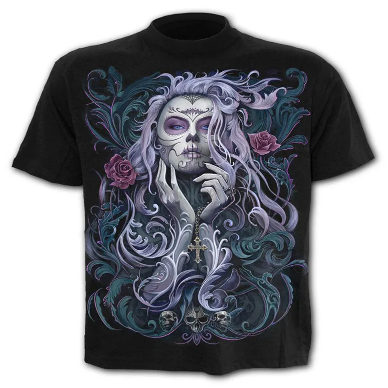 

Horror skull men's T-shirt summer casual tops 3D printed fashion short-sleeved new round neck shirt trendy streetwear