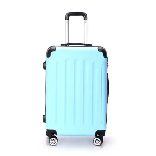blue KLQDZMS Новая мода ретро 2" 24 дюймов багаж на колёсиках Спиннер бизнес сумка для путешествий чемодан брендовая сумка на колесиках - Цвет: blue