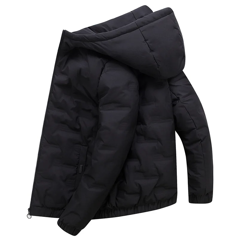 Men's Down Jacket Thick Warm Puff Coat Hooded solid Color High Quality Jacket  Male Fashion Style Windproof Clothes Outwear