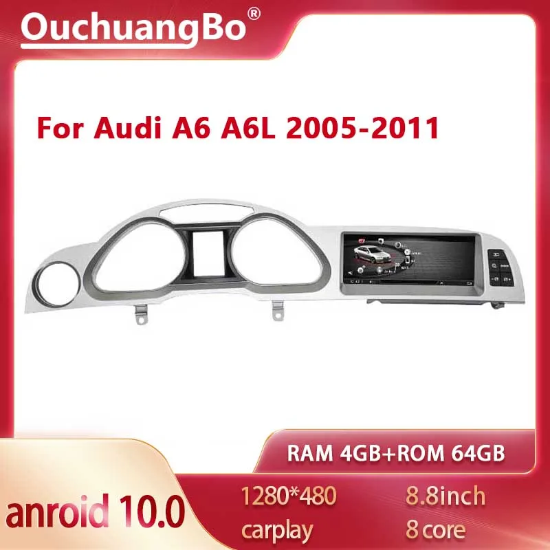 

Ouchuangbo Android 10 GPS For A6 A6L 2005-2011 1920*720 radio 8 cores 8.8 inch 4GB+64GB carplay Bluetooth WiFi