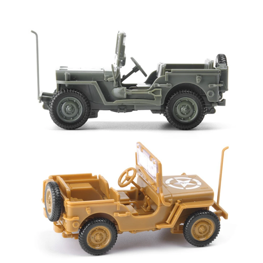 

1\48 Army Assembly Car Model Kids DIY WW2 Willis 4D Military Educational Constructor Toys Vehicle Simulation War Chariot Gift