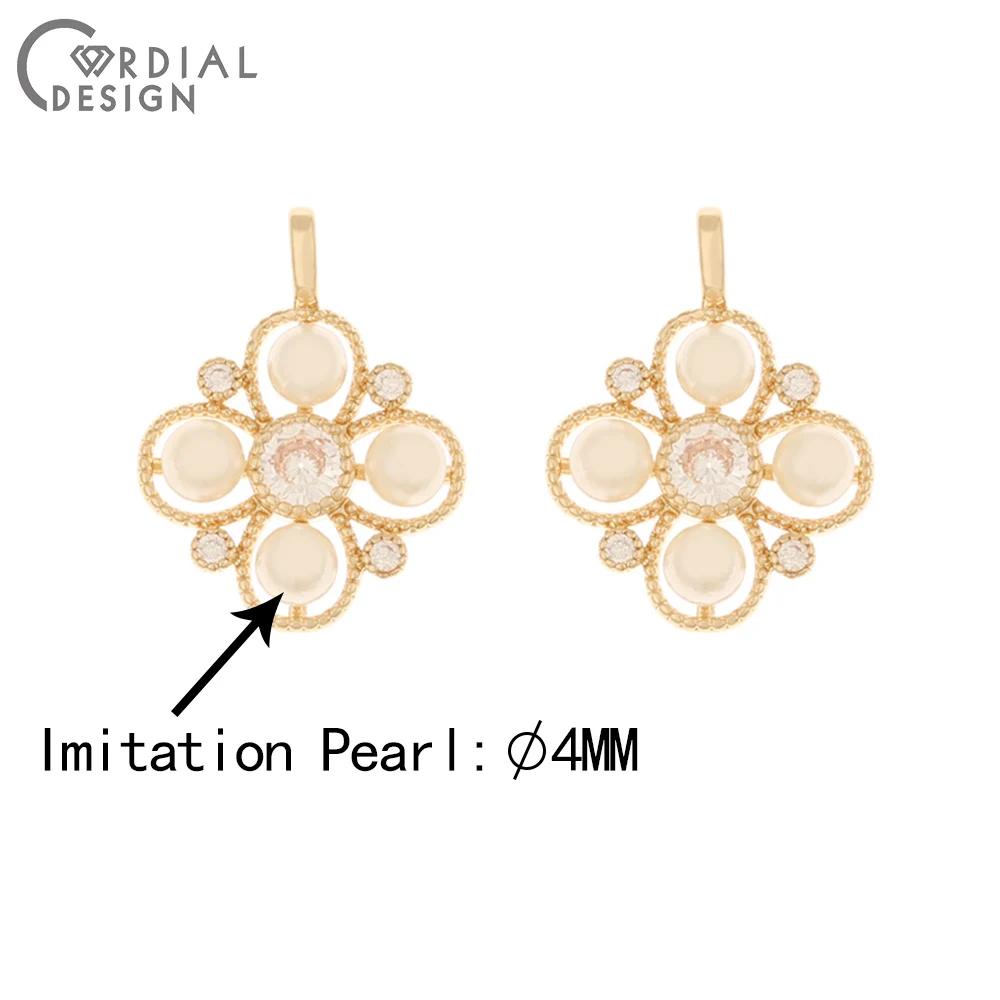 

Cordial Design 50Pcs 15*20MM Jewelry Accessories/CZ Charms/Hand Made/DIY Earring Making/Blank Tray/Jewelry Findings & Components