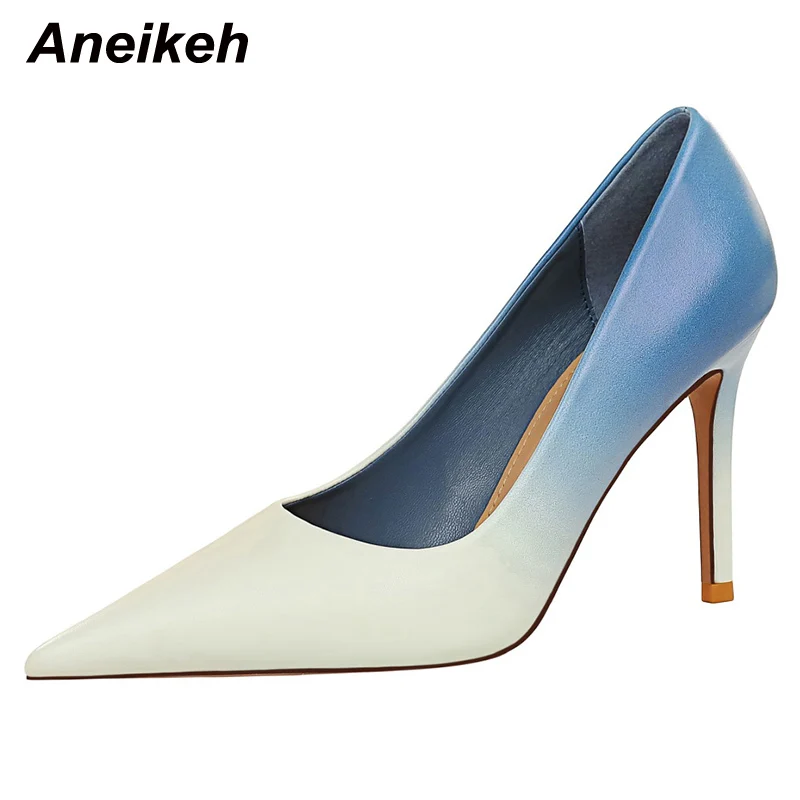 

Aneikeh Concise Shallow Autumn Pumps For Women's 2022 New Sexy High Heel Shoes Fashion Shallow Pointed Toe Wedding Elegant Solid