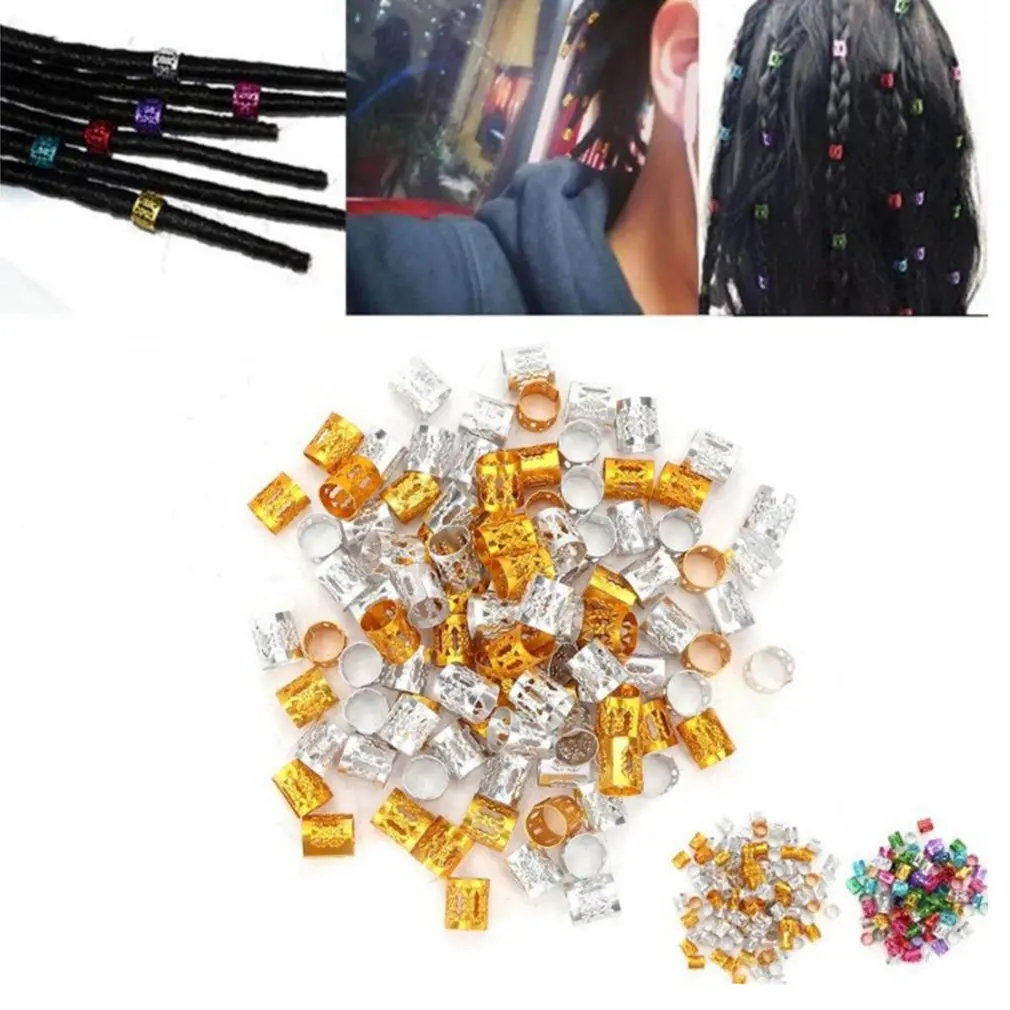 100pcs/Bag Aluminum Silicone Hair Extension Buckle High Quality Ring Barge Wig Tool | Красота и здоровье