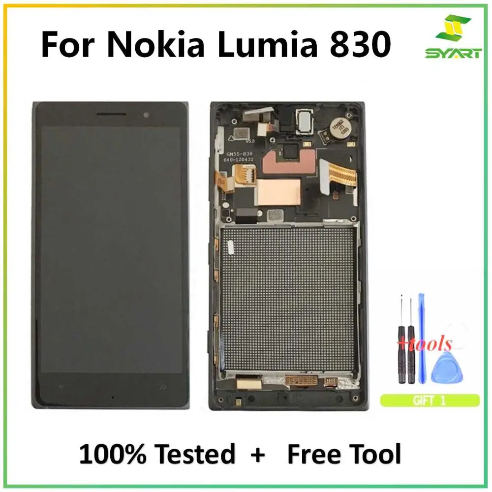 

For Nokia Lumia 830 LCD Display Touch Screen Digitizer Assembly With Frame + Free Tools For Lumia N830 RM-984 5.0" LCDs Screen