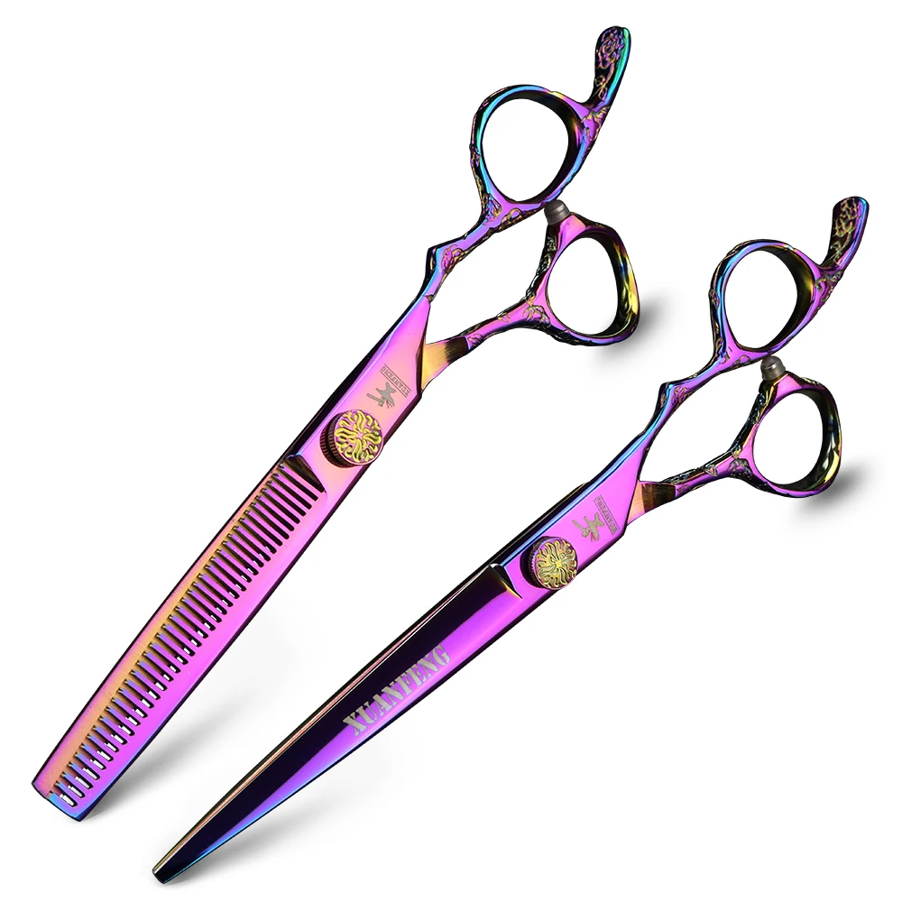 6 дюймов Черная роза ручка для гравировки салон Парикмахерские ножницы Высокое