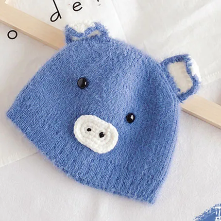 2019 г. милый колпачок для детской шерсти с рисунком поросенка шапка новорожденных