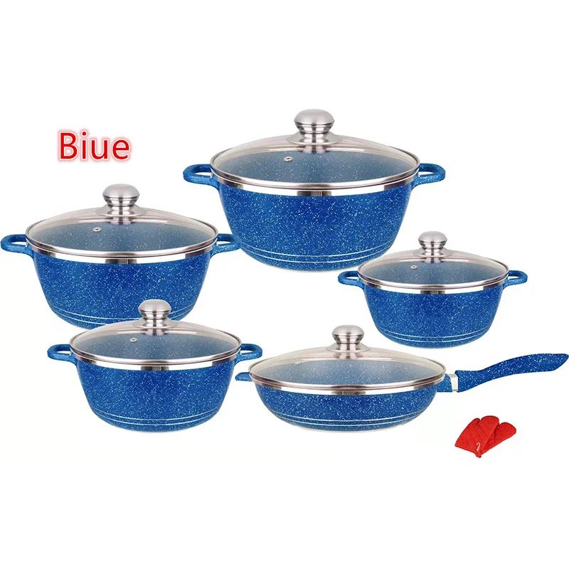 Набор посуды с антипригарным покрытием 12 шт./компл. набор кастрюль и сковород из