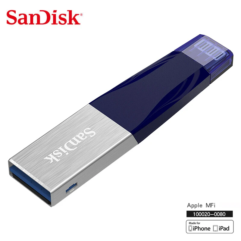 

SanDisk Flash Drive iXPand OTG Lightning 128GB 64GB 32GB 16GB Pendrive Dual OTG USB 3.0 256GB Pen Drive for iPhone & iPad MFi