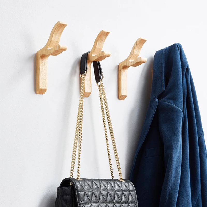 

2 шт., крючок для шарфа, крючок для гарнитуры, настенный крючок, крючок из массива дерева, крючок для полотенца, крючок для сумки