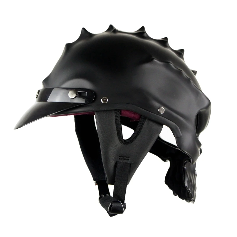 Casco Moto винтажный крутой шлем полулицевой череп цельный высококачественный Abs Porta