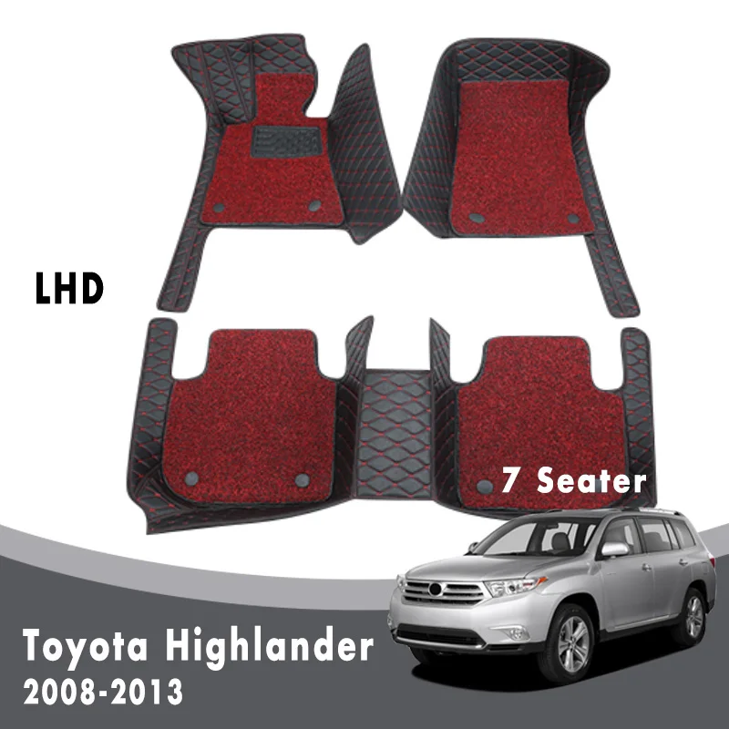 

Luxury Double Layer Wire Loop Carpets Car Floor Mats Accessories For Toyota Highlander 2013 2012 2011 2010 2009 2008 (7 Seater)
