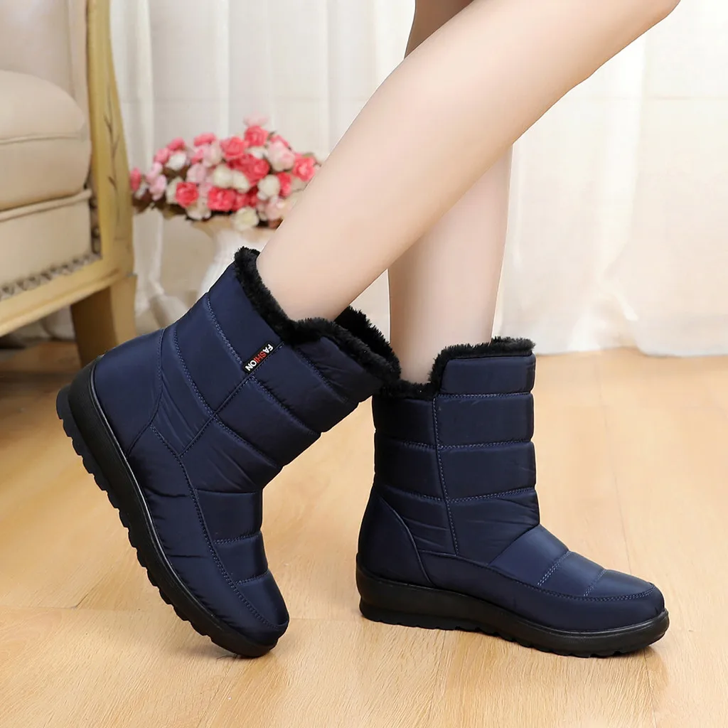 Women Boots Winter Shoes Platform Snow Woman Plush Warm Female High Plus Size Ladies Casual Waterproof 2019 | Обувь
