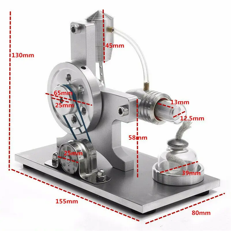 

DIY Mini Silver Air Stirling Engine Motor Model Educational Steam Power School Physics Engine Teaching Equipment