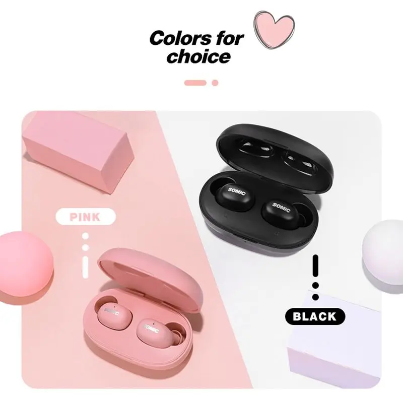 наушники беспроводные блютуз Somic W10 TWS bluetooth 5 0 мини портативный стерео Denoise LDS