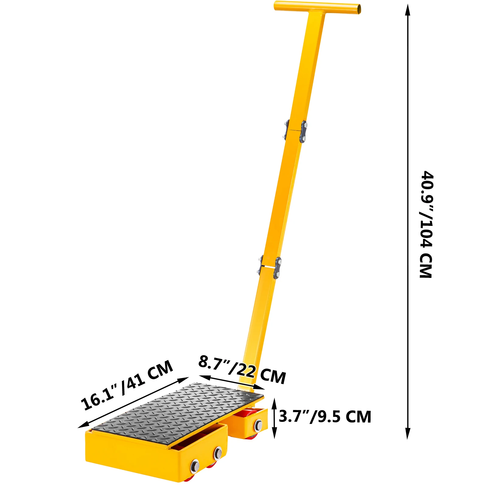 

VEVOR 8T Industrial Cargo Pallet Trolley/Small Carrying Tanks/ Machinery Moving Cargo Skates with Push Rod for Heavy Equipment